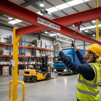 Premium Height Restriction Barrier Warning Sign - Max Height Clearance