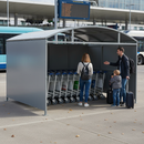 Dark Slate Gray Heavy Duty Waiting-Trolley Shelter with Galvanised Cladding - 1m to 5m Extension Options