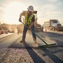 Gray Heavy Duty Asphalt Rake with Steel Handle - 16 Teeth for Efficient Movement