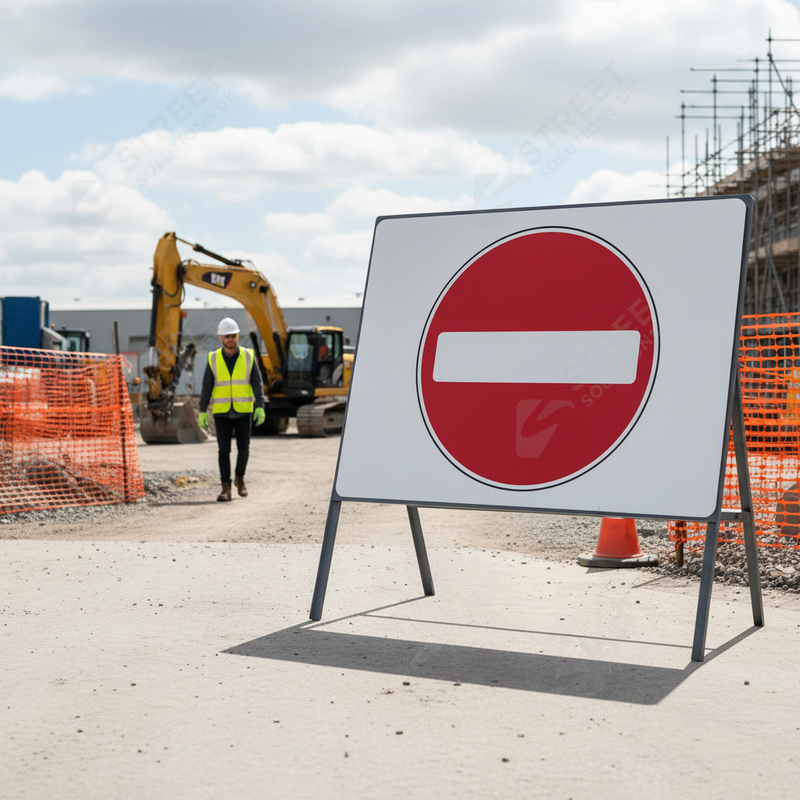 Light Gray Professional No Entry Metal Sign Face - 750mm for Safety