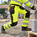 Hi-Vis Class 2 Stretch Holster Pocket Trousers, Hi-Vis Yellow/Black