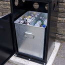 100 litre 50/50 split recycling bin, 2mm steel, lockable