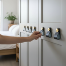 Premium Leather Pull Handle 60mm - Black and Brushed Brass Finish for Cabinets and Drawers