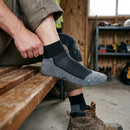 Low Cut Quick-Dry Work Socks, Mesh Vents - Grey Melange/Black