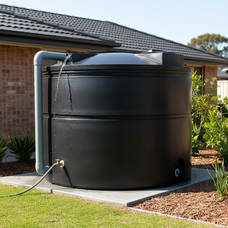 Dark Slate Gray Large 5000 Litre Above Ground Cylindrical Water Storage Tank - Heavy Duty