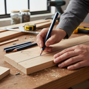 Rosy Brown Premium Carpenters Pencils - Pack of 3 with Non-Rolling Design