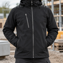 Stretch Softshell Jacket with Reflectors and Hood - Black (view 2)