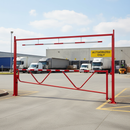 Light Gray Heavy Duty Fixed Height Vehicle Restrictor with Swing Gate for Safe Access Control