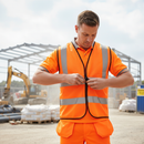 Light Gray Premium Hi-vis Waistcoat/Vest (Pack of 100) - Orange