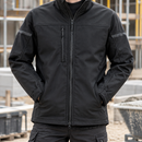 Softshell Stretch Work Jacket with Multiple Pockets - Black
