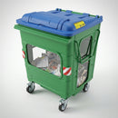 1100 litre galvanised steel see-through waste container (view 2)