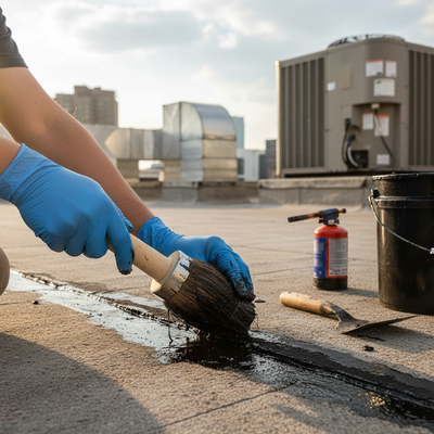 Premium Short Handled Tar Brush - Pack of 12 for Viscous Materials