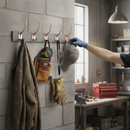 Premium Wall Mounted Coat Rack with 4 Double Hooks - Stylish Slate Grey Design for Modern Homes