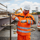 Gray Premium Hi-Vis Breathable Waterproof Jacket - Orange