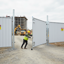 Light Gray Premium Steel Hoarding Vehicle Gate - 4m x 2.4m for Secure Access