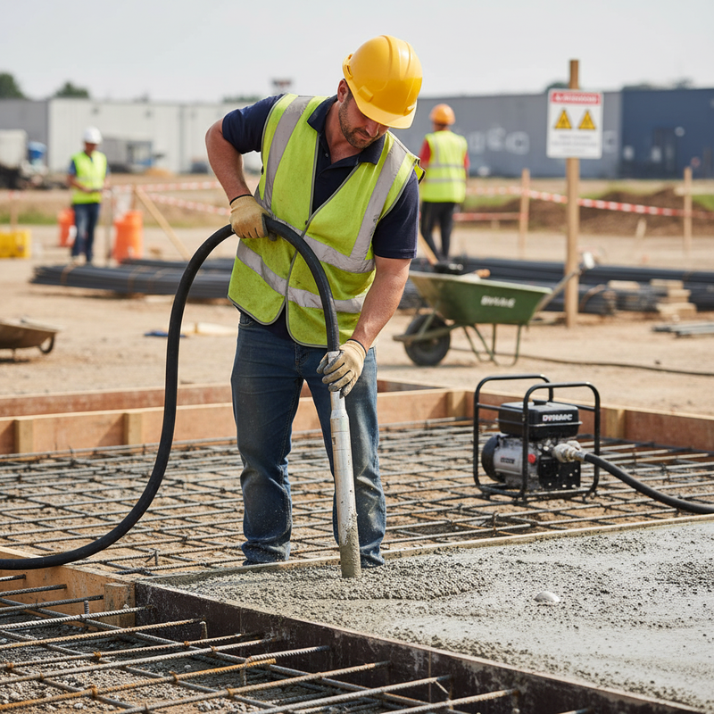 Gray High-Performance 50MM Concrete Poker Head with Flexible Drive