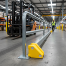 Light Slate Gray Premium Plastic Yellow Armco Barrier Ends with Optional Bolts for Secure Installation