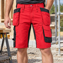 Slim Fit Stretch Shorts with Knife Fastener Chili Red/Black
