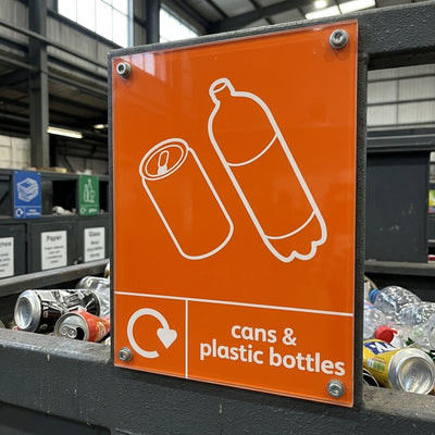 A4 Cans & Plastic Bottles Perspex Plate Label