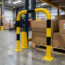 1200 x 750mm steel collision protection guard yellow/black