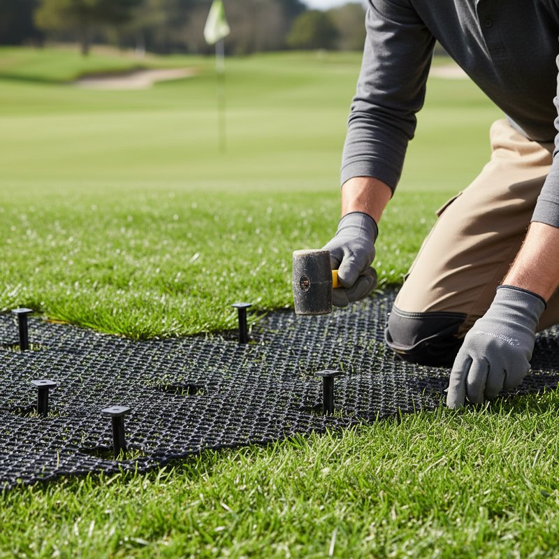 Dark Khaki Heavy Duty Grass Matting Plastic Pegs - Pack of 100 for Landscape Solutions