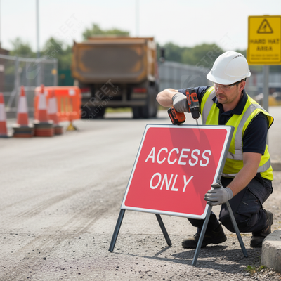 Premium Access Only Metal Sign Face 1050 x 750mm for Traffic Control