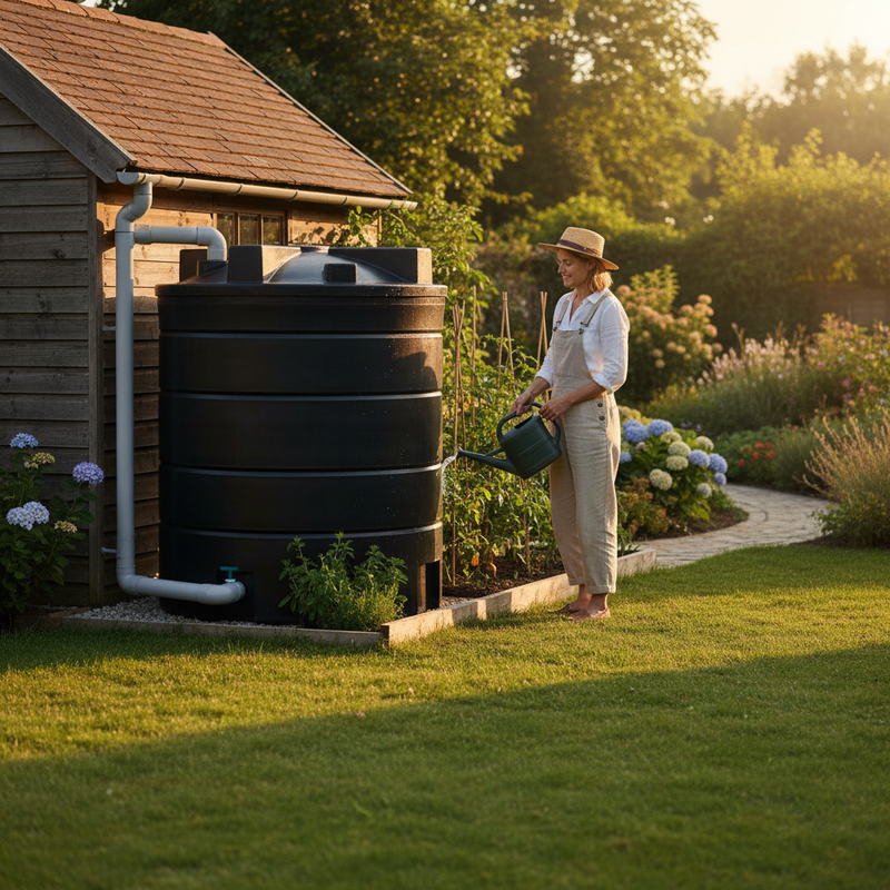 Dark Slate Gray Large 15,000 Litre Non-Potable Cylindrical Storage Water Tank - Heavy Duty