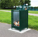 112 Litre Anti-Vandal Square Litter Bin with Galvanised Steel