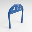 Trombone Cycle Stand with Signage – Galvanised Steel (view 2)