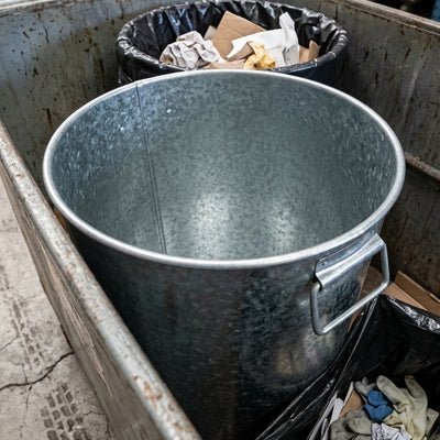 52 Litre Round Galvanised Steel Bin Liner with Handles