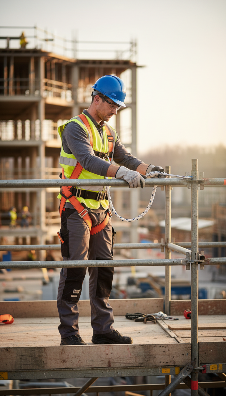 Rosy Brown Professional Work Platform Fall Arrest Kit with Harness and Energy Absorber