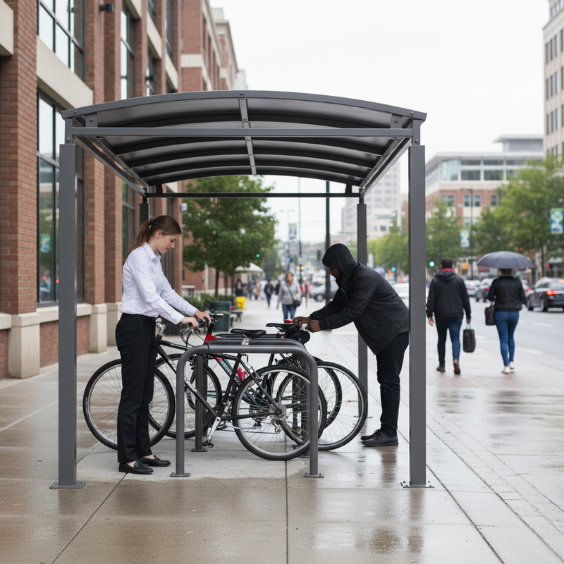 Gray Premium Cycle Shelter or Walkway Cover with Galvanised Steel Roof 1m - 5m