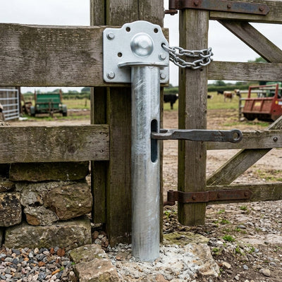 Galvanised Round Slam Post 4½" for 45" Gates