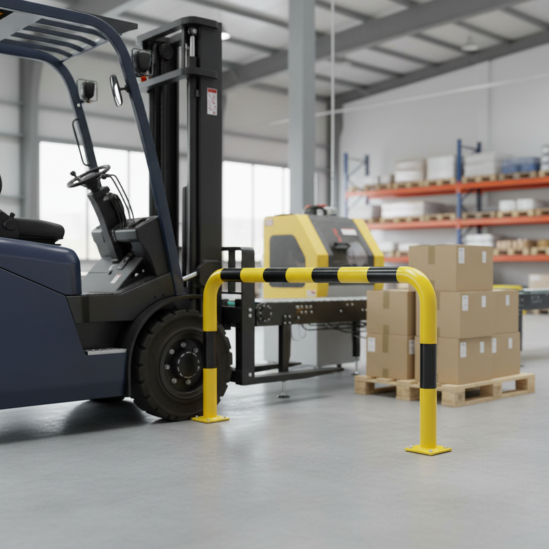 Dark Gray Heavy Duty FLEX Protection Guard - 1240mm Height with Shock Absorption