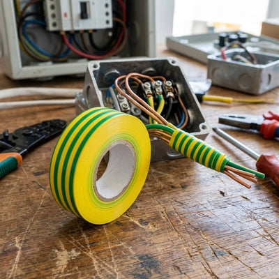 50mm Green & Yellow PVC Electrical Insulation Tape - 33m