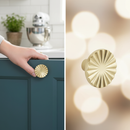 Premium 10 Pack Modern Chic Round Knobs 30mm - Durable Brushed Brass Finish for Cabinets and Drawers