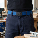 Durable Work Belt with Rubber-Coated Metal Buckle - True Blue