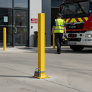 Dark Gray Heavy Duty Folding Square Parking Post with Lockable Mechanism