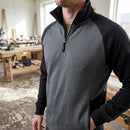 Steel Grey/Black Raglan Sleeve Zip Sweatshirt