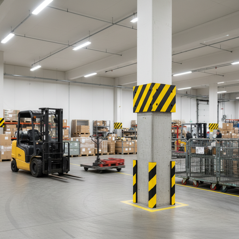 Dark Gray Premium Column Impact Protection Pads for Vehicle and Property Safety