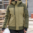 Women's Waterproof Insulated Jacket, Detachable Hood - Khaki Green