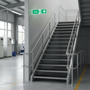 Dark Slate Gray Premium Fire Safety Exit Upwards Arrow Sign - Universal Application