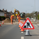 Dim Gray High-Performance 750mm Triangle Cone Sign for Road Safety