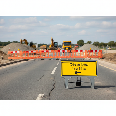 Reversible Traffic Sign 1050 x 450mm - Premium Quality Design