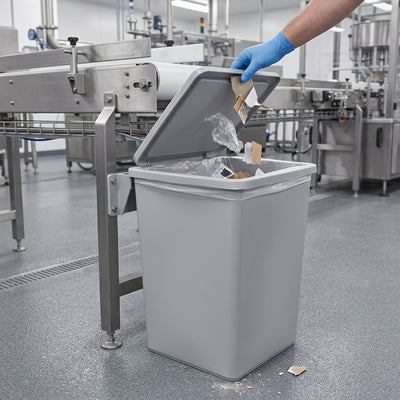 132 Litre Square Polyethylene Litter Bin with Swing Lid