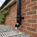 Traditional Aluminium Downpipe Shoe 76mm Diameter — RAL 9005 (in use)