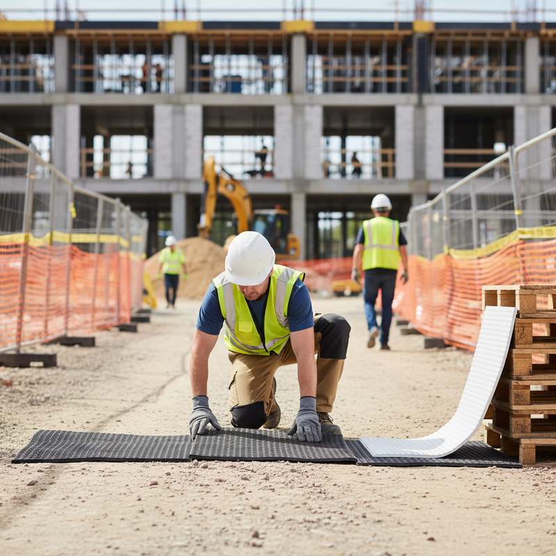 Gray Premium Heavy Duty Black & White Rubber Non Slip Pedestrian Mat - 1200mm x 800mm x 22mm