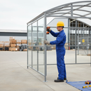 Light Gray Premium Waiting-Trolley Shelter with Clear PETG Cladding - 1m to 5m