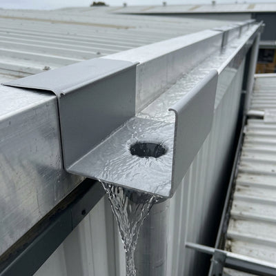 Aluminium Box Gutter Outlet 63mm Diameter 135 x 100mm