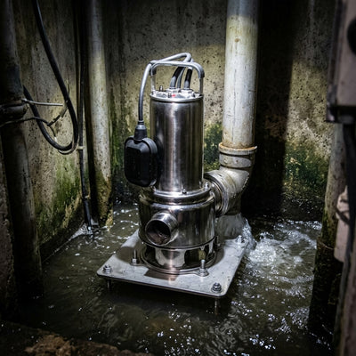 Submersible Sewage Pump 300 L/min, 10m Head, Stainless Steel
